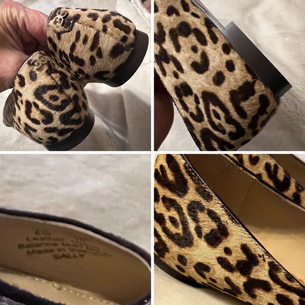 SOLD Sz 6 Sam Edelman NEW Sally Pointed Toe Cheetah Calf Hair Leather Flats - Picture 15 of 15